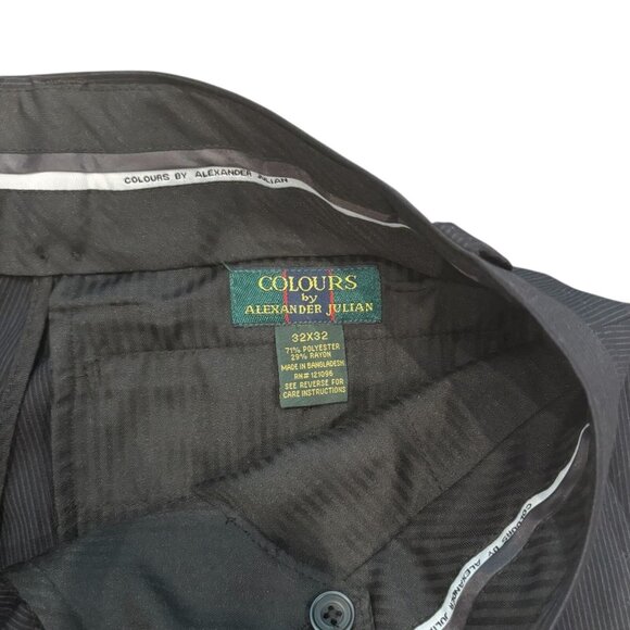 Alexander Julian Colours Black Pants 32x32 ✨ Classic Fit Trousers - Picture 4 of 4